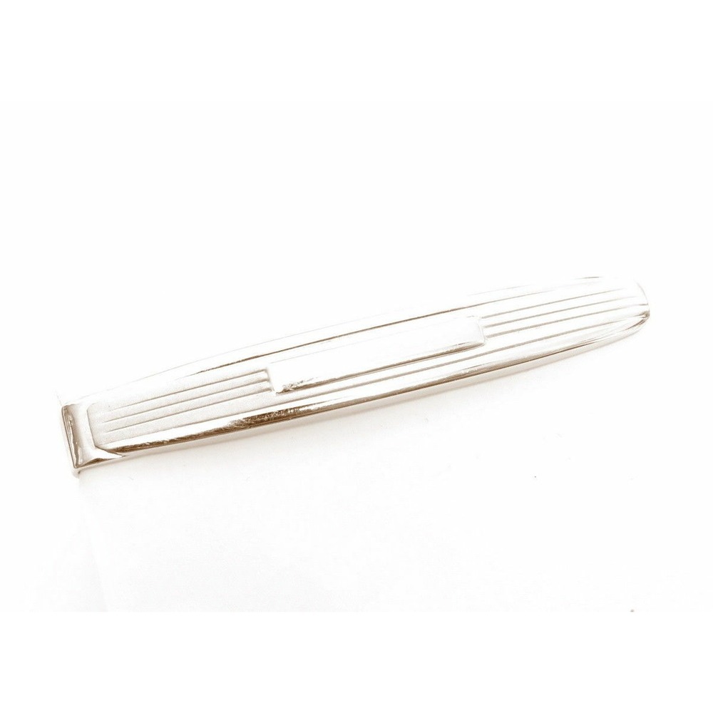 Vintage Men's Tie Clip‎ Clasp*High Quality Blank Monogram Silver Jewelry Gift